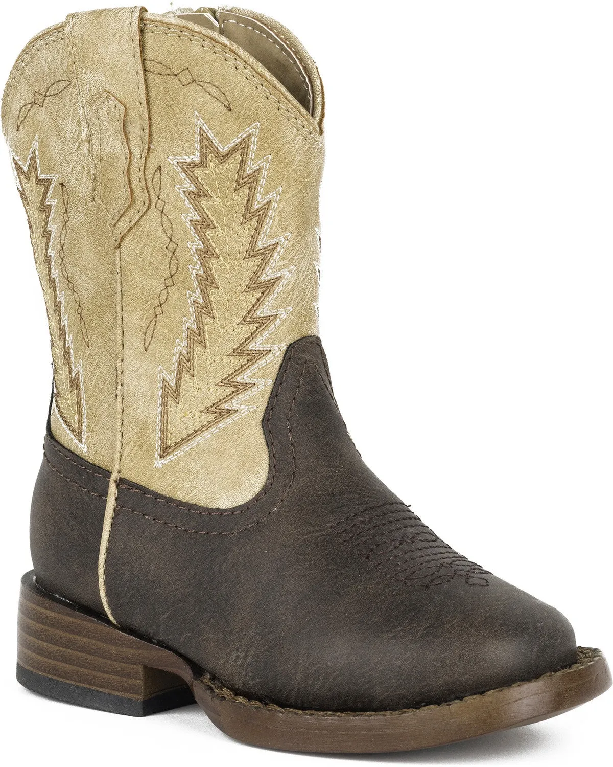 Cowboy Boots Spurs Roper Toddler Billy Brown/Cream Boots