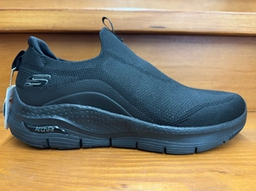 true - to - size all - terrain - use shoes Skechers Archfit Keep It Up Black 232201BBK