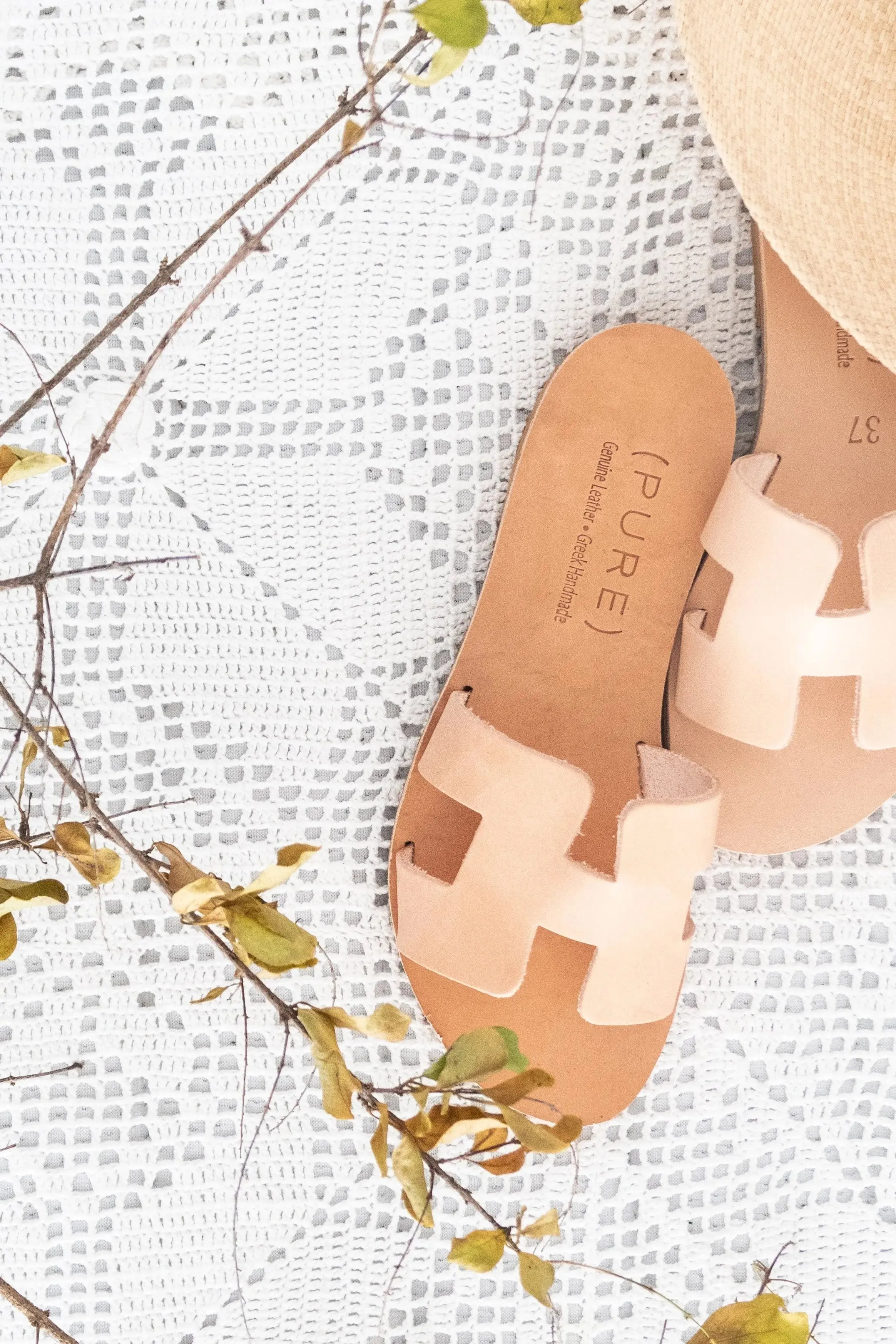 Pony Hair Flat Shoes EMILIA leather sandals Handmade Greek Sandals