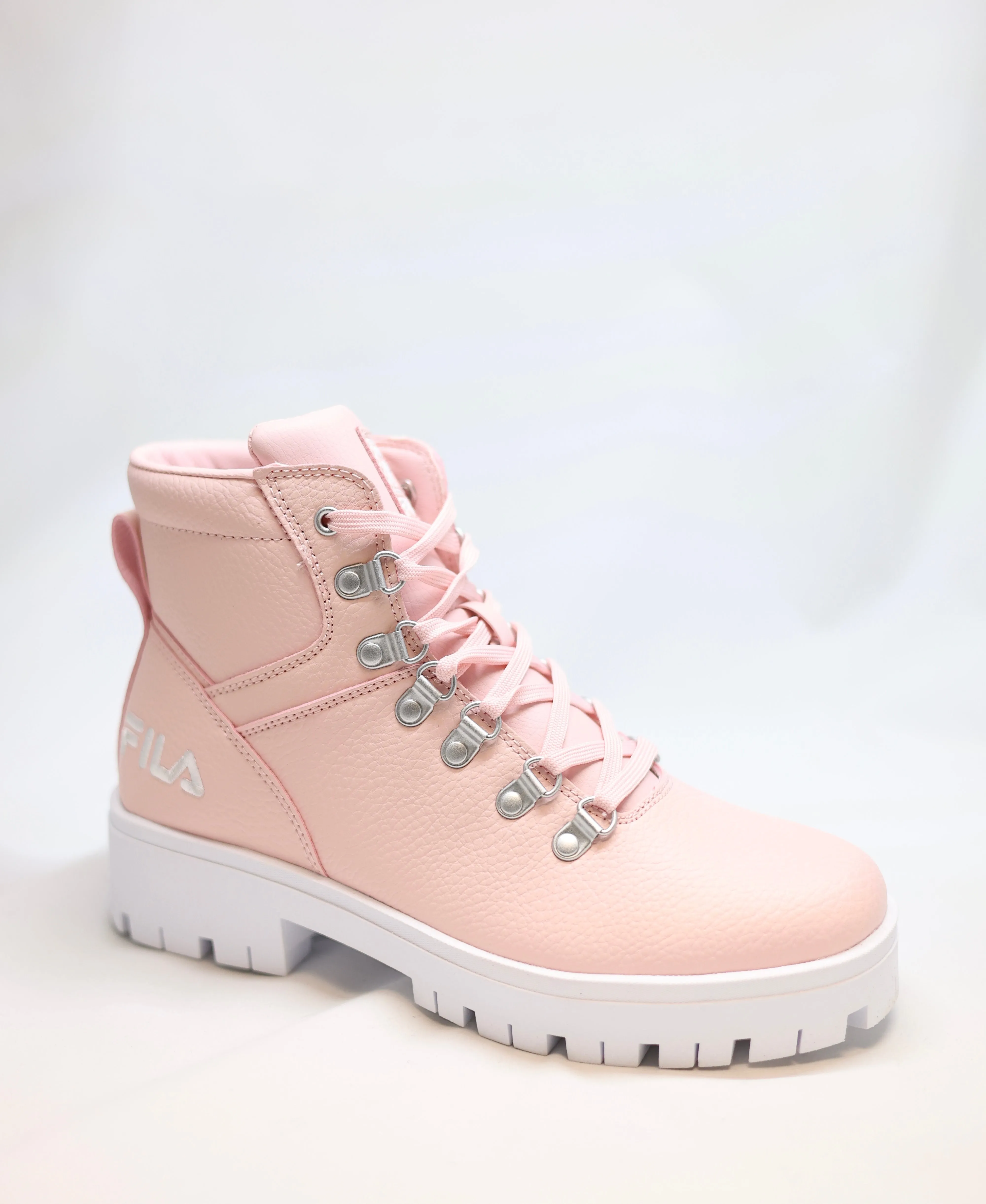 FILA - Women's Boots Pink Kitten Heel Boots Suede