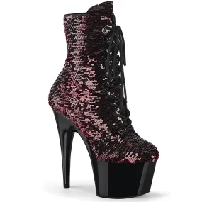 7 Inch Heel ADORE-1020SQ Black Red Sequins Work Boots Nearby