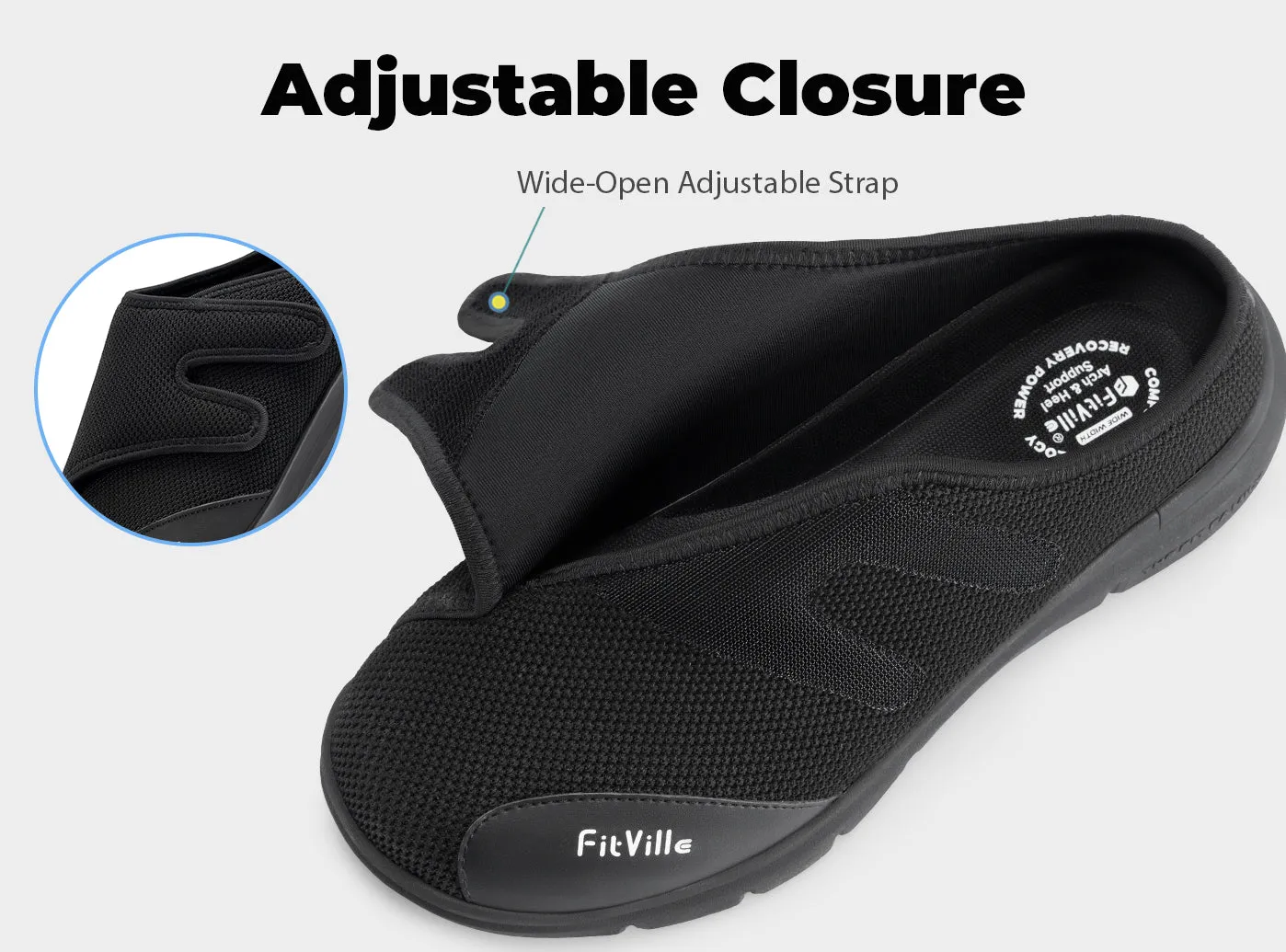 FitVille Men's EasyTop Diabetic Slipper V5 Slippers Sizing