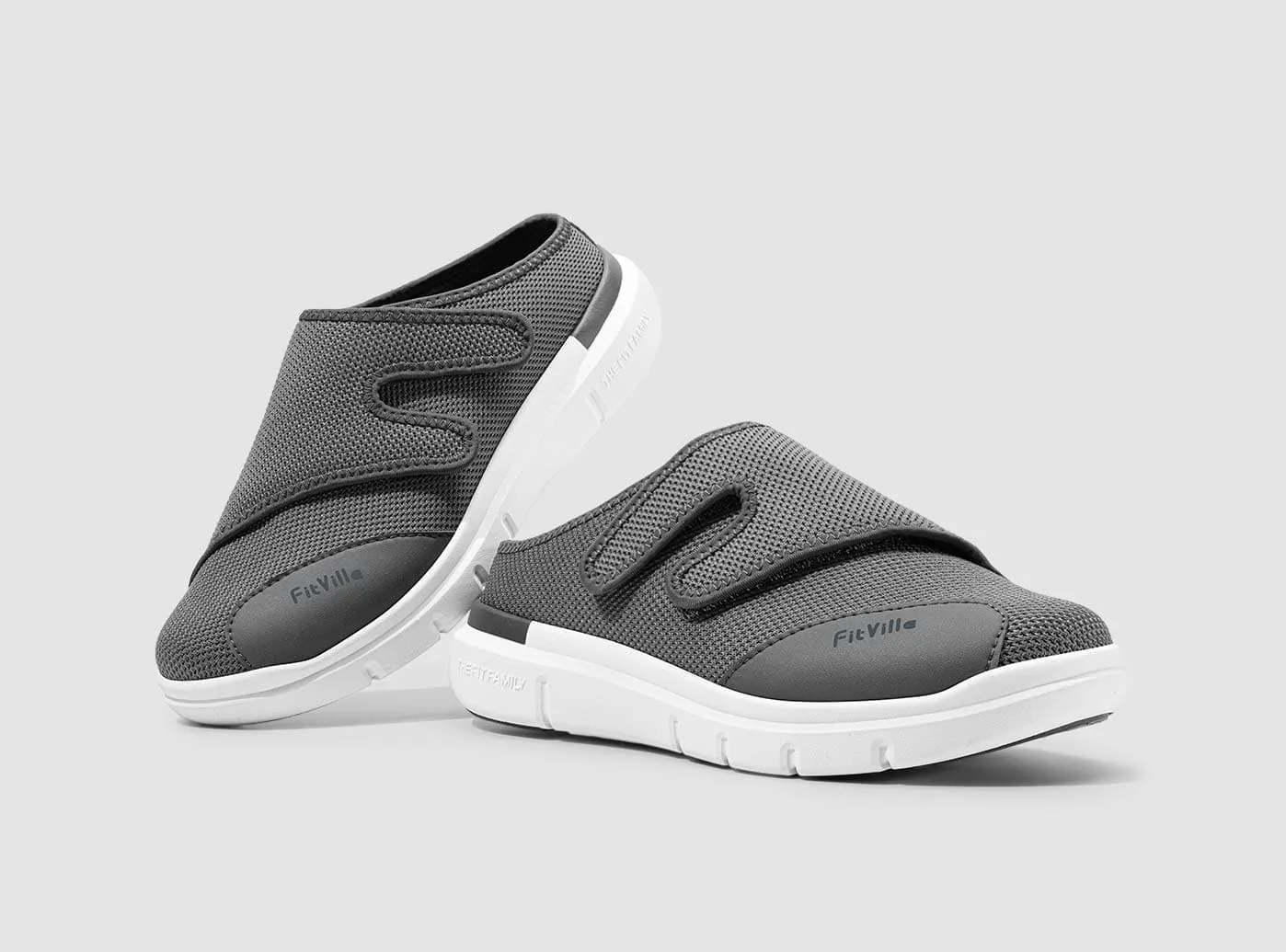 FitVille Men's EasyTop Diabetic Slipper V5 Plaid Slippers