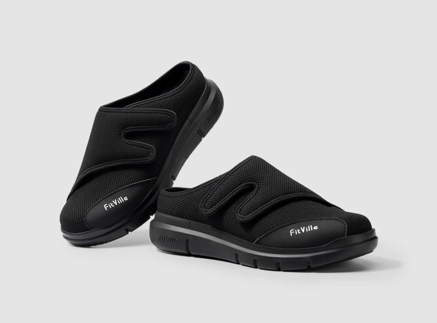 FitVille Men's EasyTop Diabetic Slipper V5 Felt Bottom Slippers