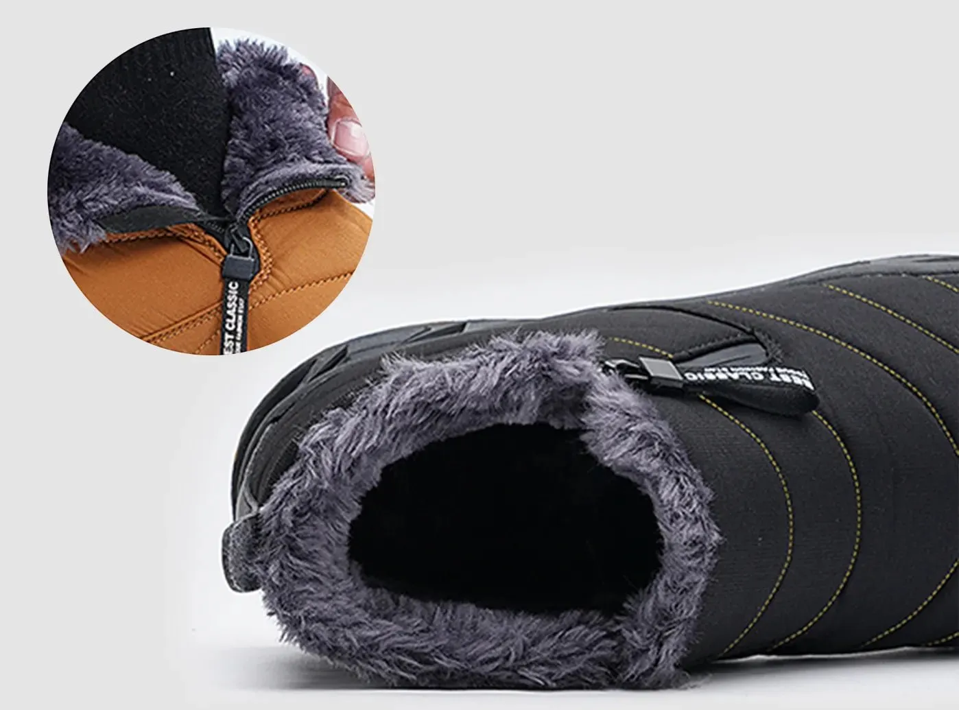 FitVille Men's Retro Round Toe Snow Boots Long Toe Boots Mexico