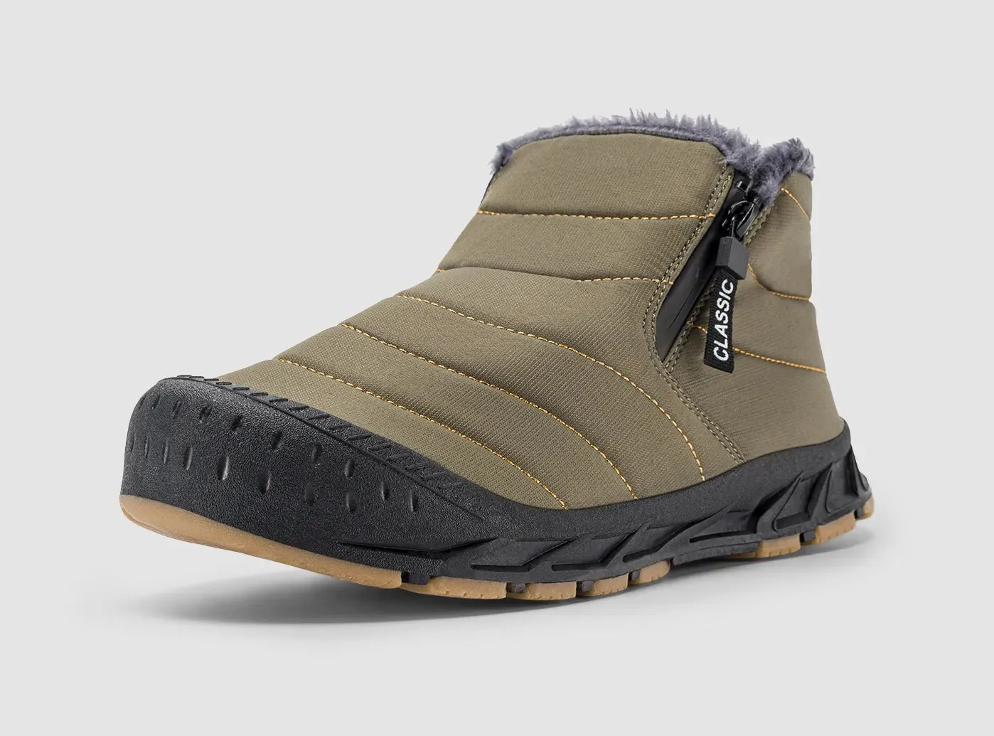 FitVille Men's Retro Round Toe Snow Boots Female Snowboarding Boots