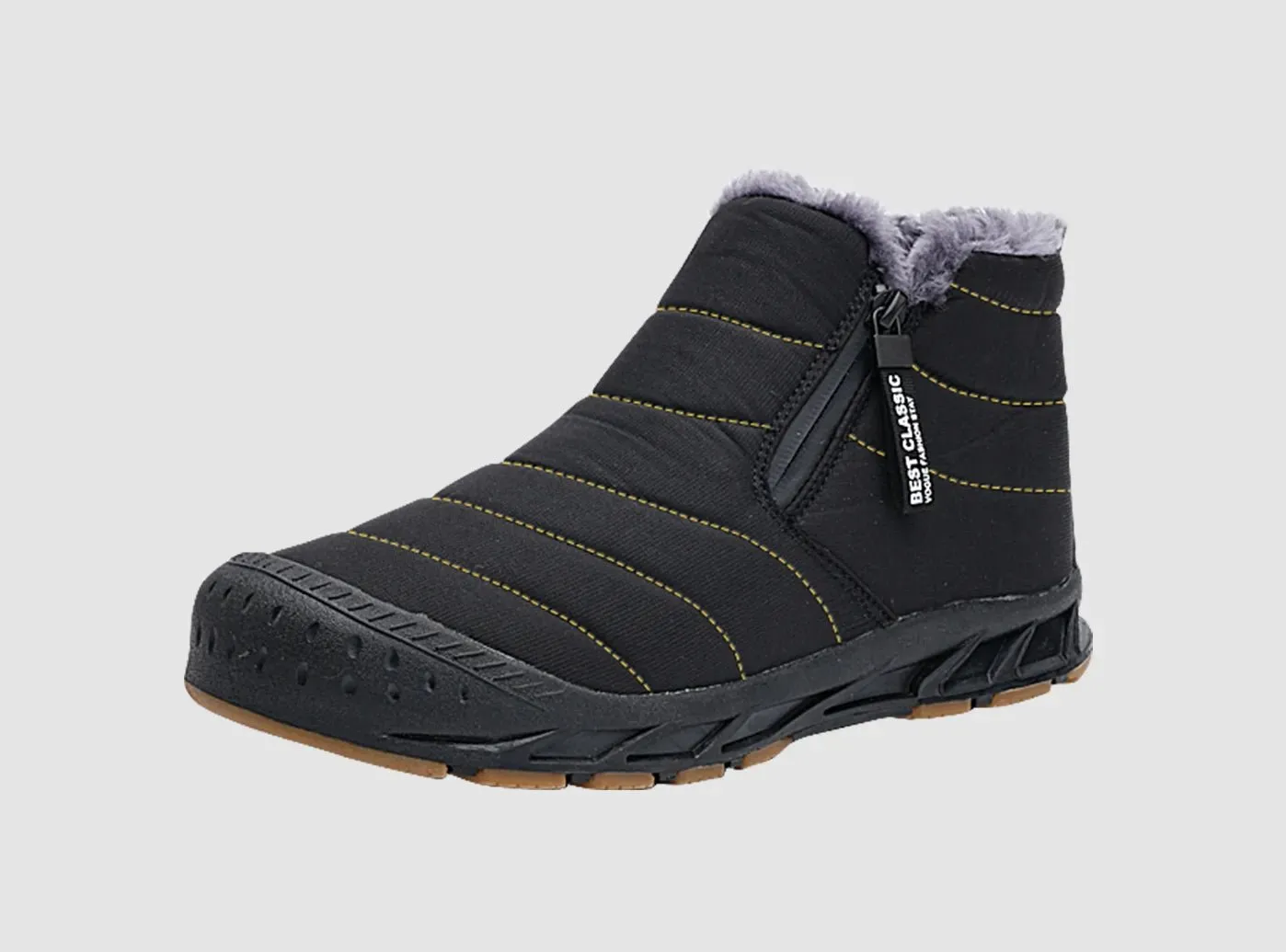 FitVille Men's Retro Round Toe Snow Boots Affordable Cowgirl Boots