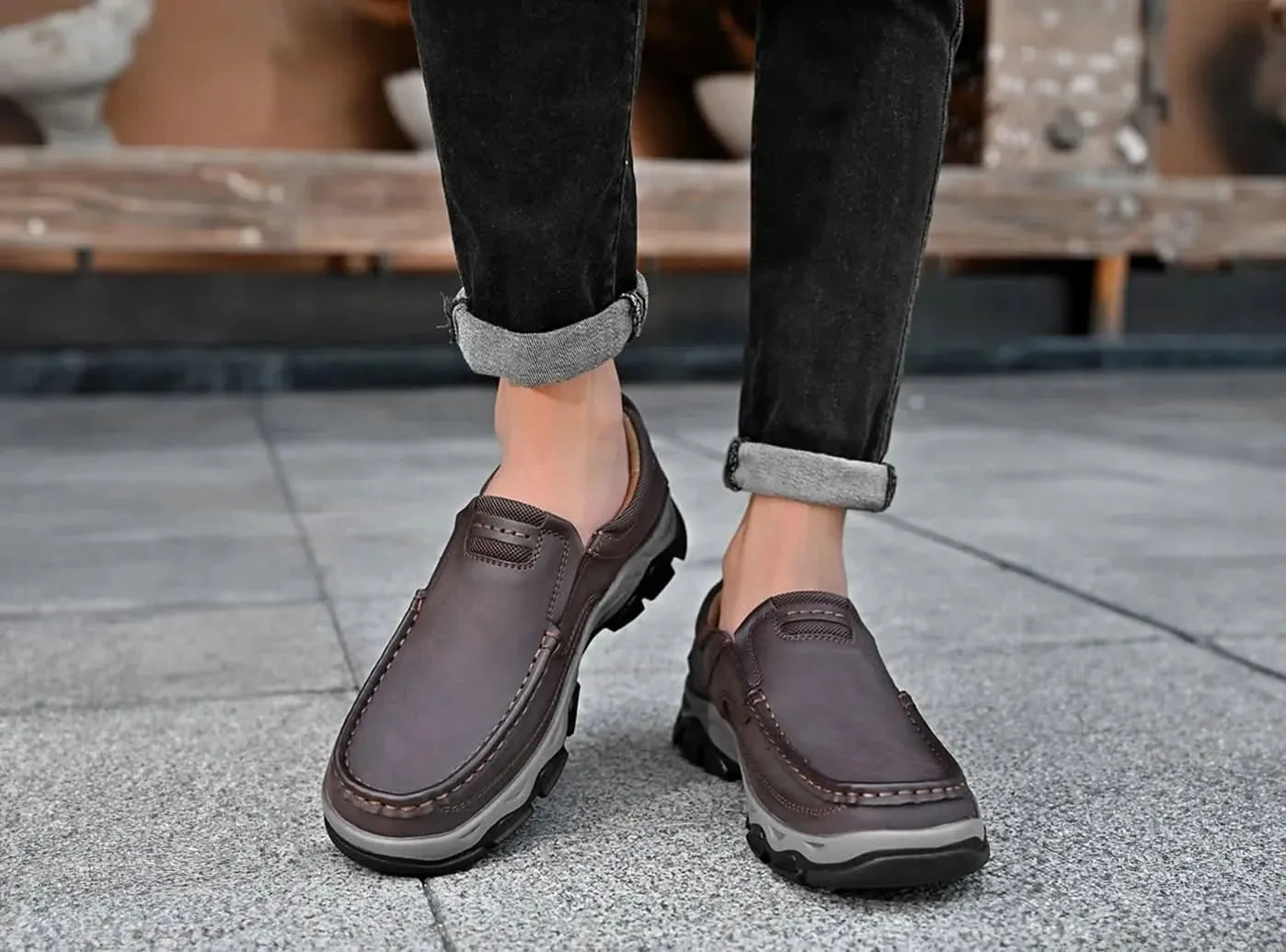 FitVille Men's Slip-On Loafers Penny Loafers Style