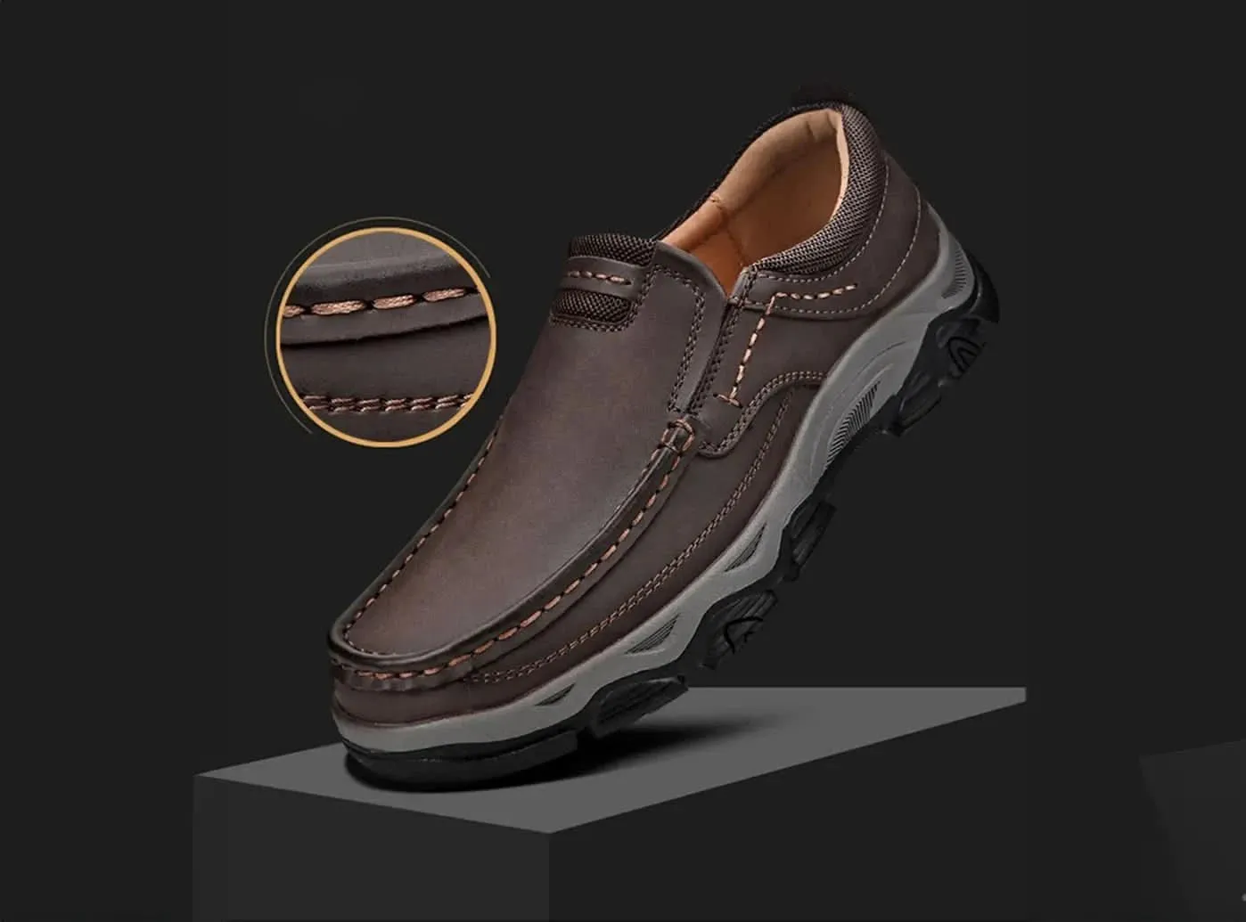 FitVille Men's Slip-On Loafers Embroidered Loafers