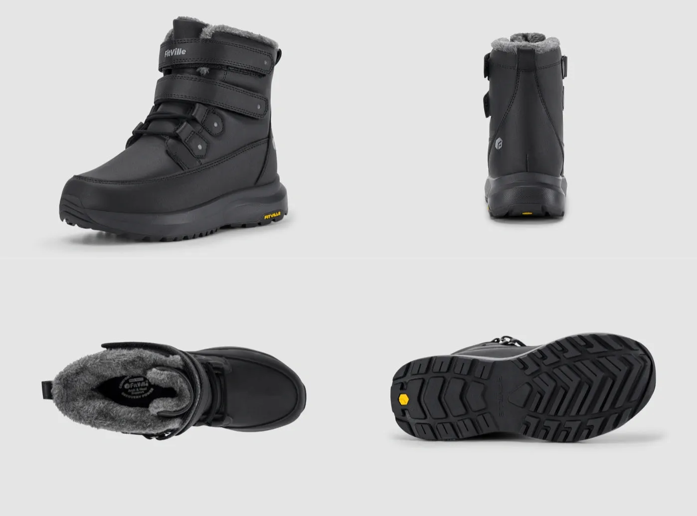 Flat Ballerina Shoes FitVille Women's CozyCore Winter Boots V11