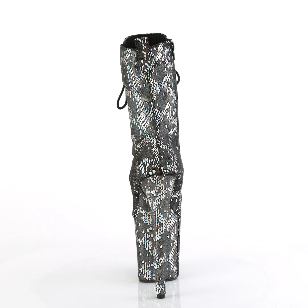 FLAMINGO-1040SPF Pleaser Silver Metallic Holo Snake Print Fabric Sexy Platform Shoes (Pole Dancing Heels) Best Asics Stability Shoes