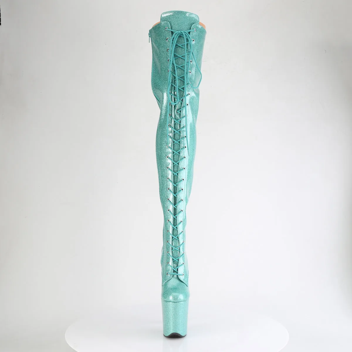 Asics Tiger Classic Shoes FLAMINGO-3020GP Pleaser Aqua Glitter Sexy Platform Shoes (Pole Dancing Heels)