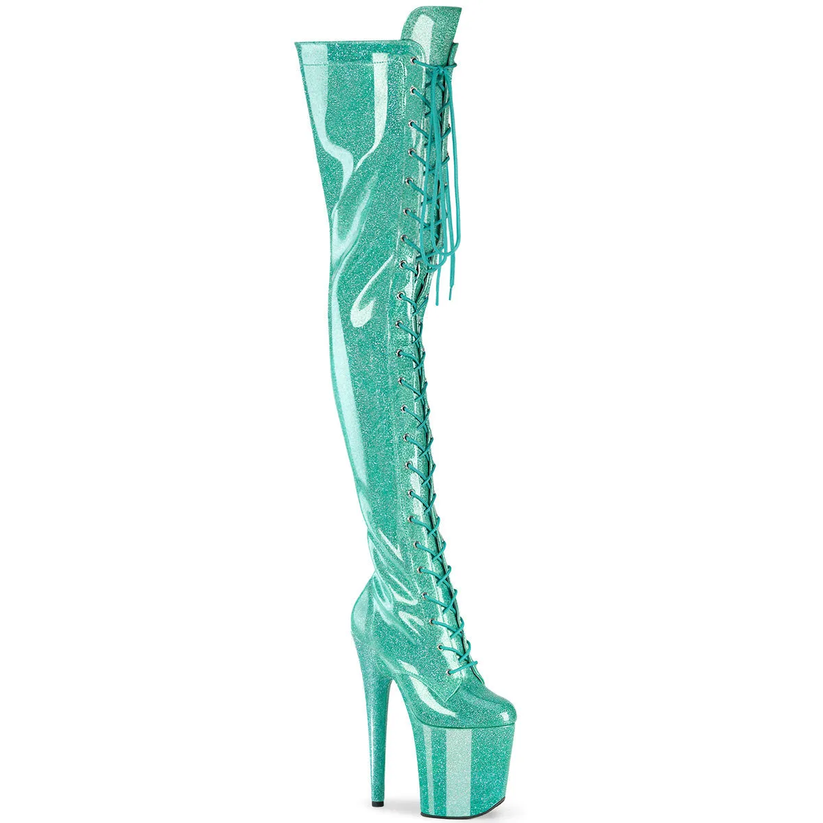 FLAMINGO-3020GP Pleaser Aqua Glitter Sexy Platform Shoes (Pole Dancing Heels) Popular Asics Running Shoes
