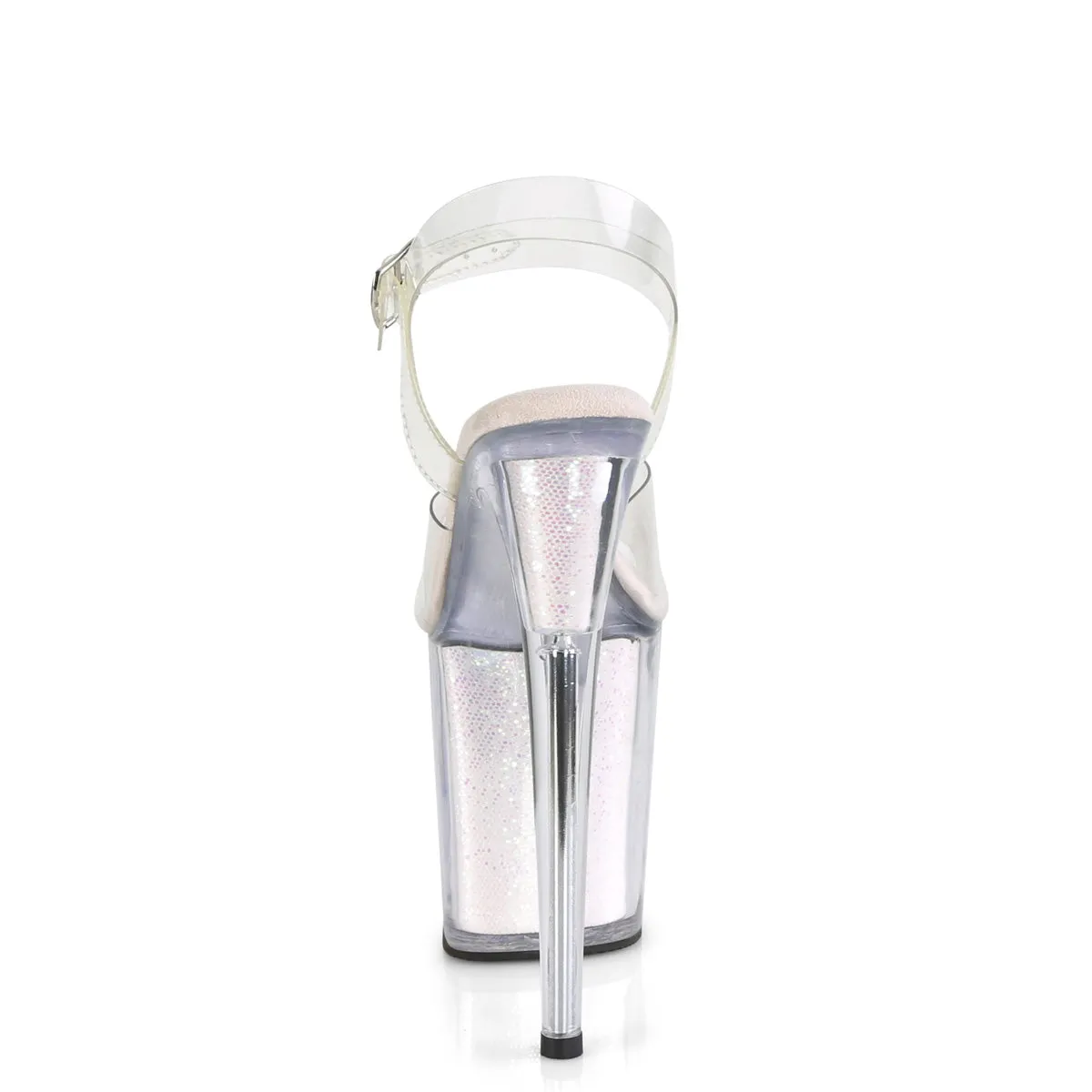 FLAMINGO-808G Pleaser Clear/Opal Glitter Inserts Sexy Platform Shoes (Pole Dancing Heels) Asics Chart Shoes