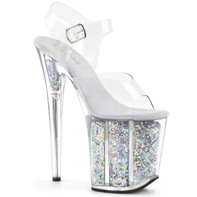 FLAMINGO-808GF Pleaser Clear/Silver Multi Glitter Sexy Platform Shoes (Pole Dancing Heels) Asics Shoes Guide