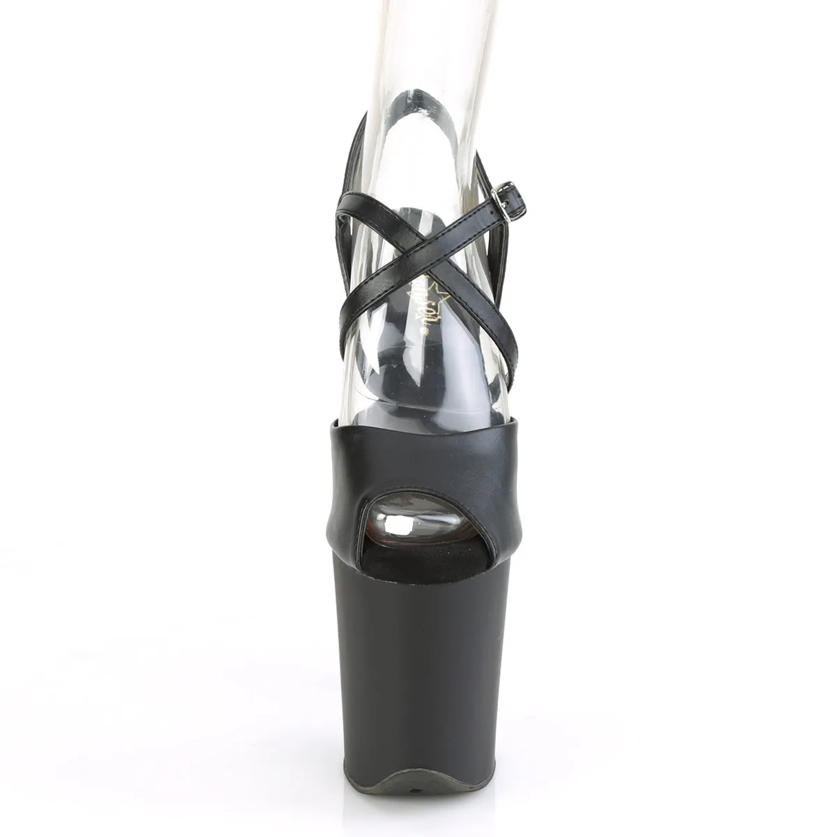 Best Asics Running Shoes For Pronation FLAMINGO-824 Pleaser Black Faux Leather Sexy Platform Shoes (Pole Dancing Heels)