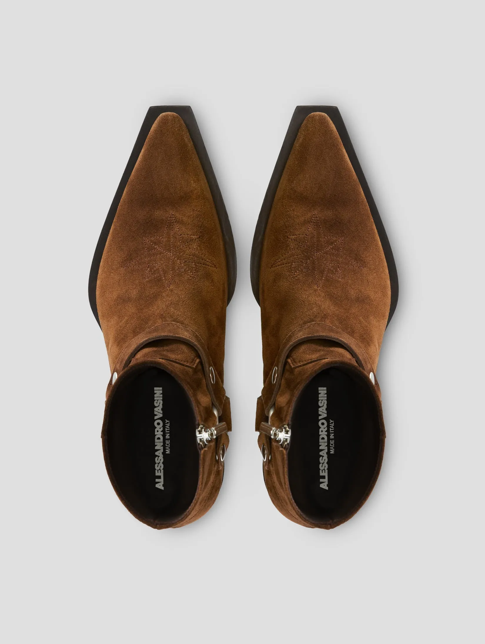 Dr Work Boots TERENCE HARNESS WESTERN BOOT IN ROCK SUEDE