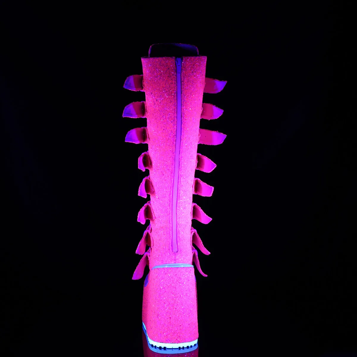 5 Inch Platform SWING-815UV Pink Glitter Comp Toe Work Boots