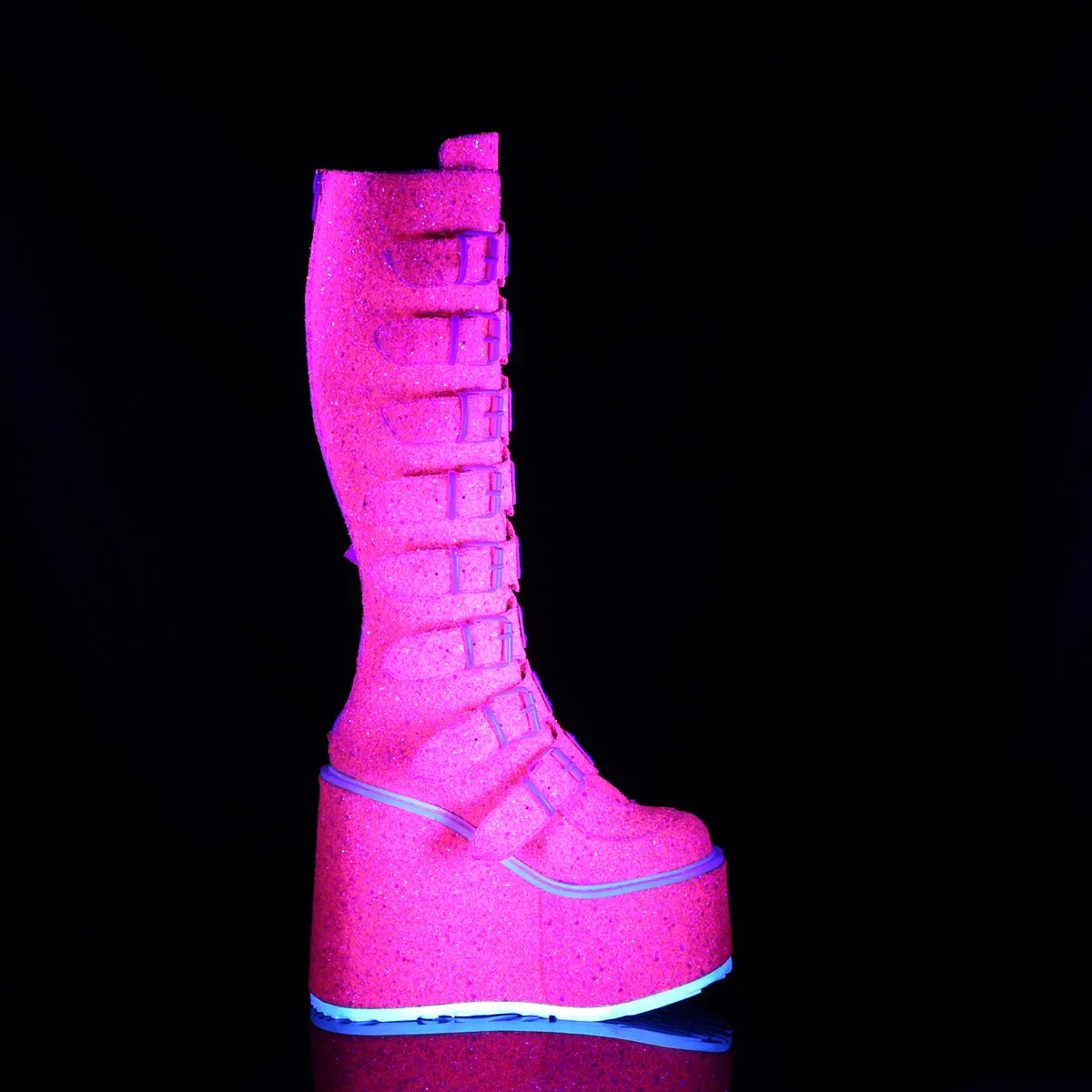 5 Inch Platform SWING-815UV Pink Glitter Best Work Boots Usa