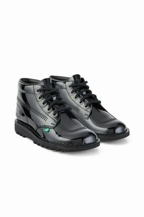Kickers Kick Hi Core Black Patent walking shoes Heel Stabilized