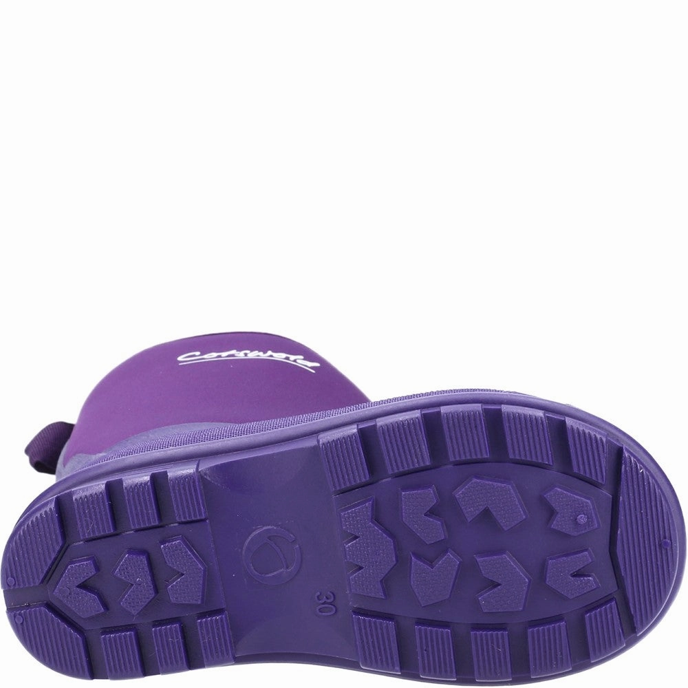 Cotswold Hilly Neoprene Childrens Wellington Boot Warm Core Contoured Footbed
