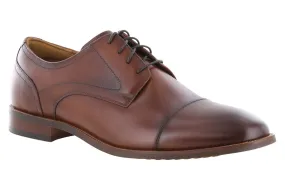 Florsheim Rucci Cap Toe Oxford Cognac Best Dress Shoes Wear With Jeans