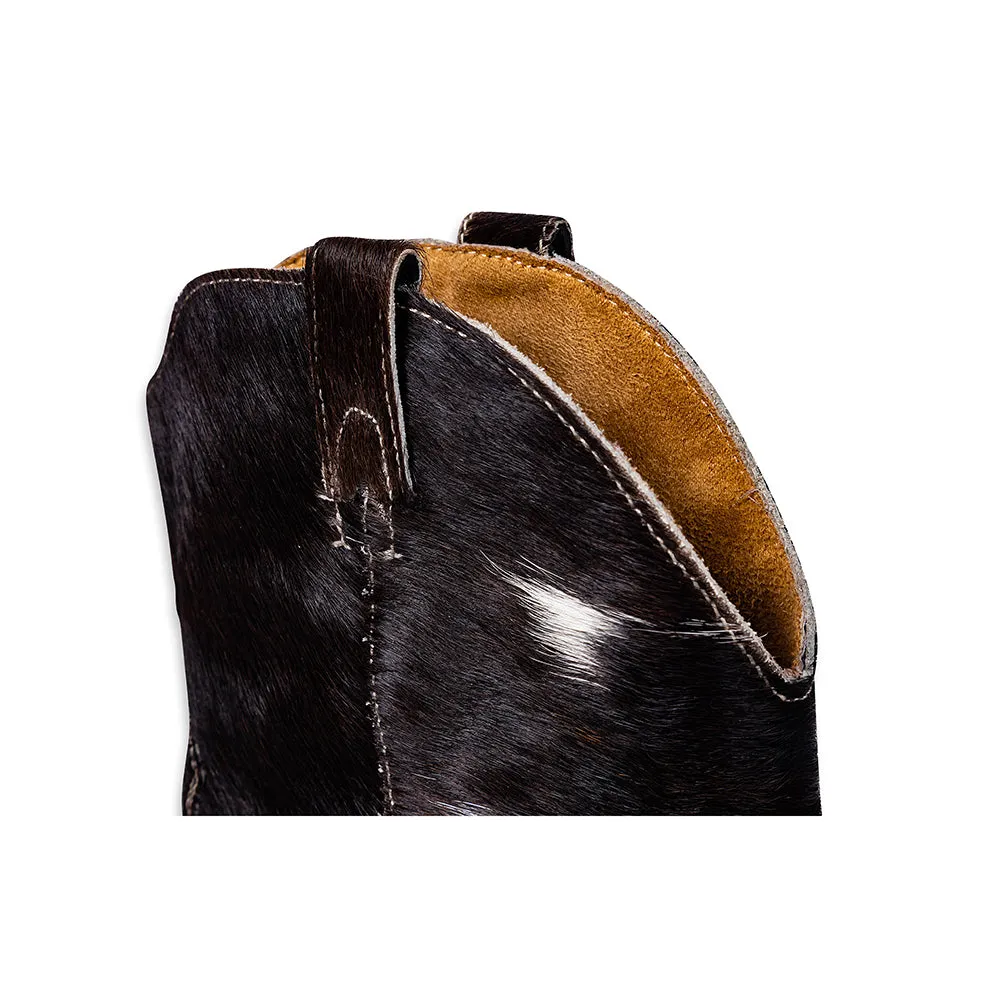 Flossie Hair-On Hide Boots Burgundy Heel Boots