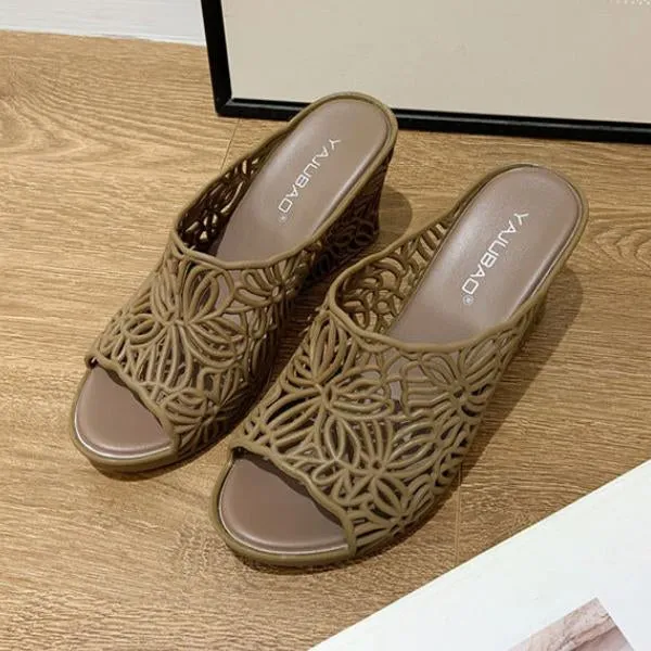 Mukluks Slippers Women's Casual Hollow Wedge Jelly Slippers 01506063S