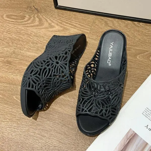 Ugg Bedroom Slippers Women's Casual Hollow Wedge Jelly Slippers 01506063S