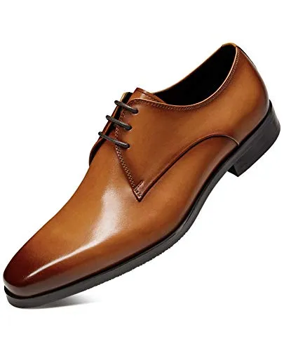 Best Dress Shoes For Orthotics FRASOICUS Men's Dress Shoes Genuine Leather Lace Up Classic Oxford Office Shoes for Men Brown 10.5