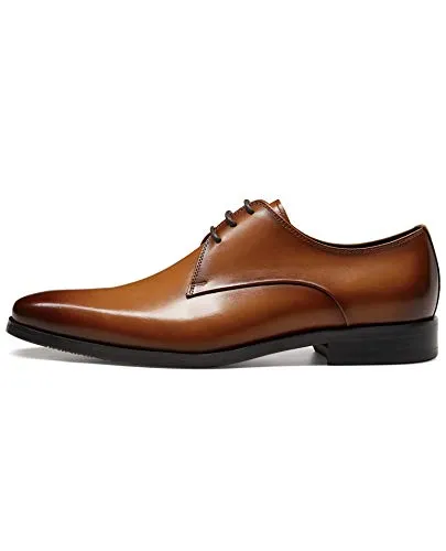 Snow Dress Shoes FRASOICUS Men's Dress Shoes Genuine Leather Lace Up Classic Oxford Office Shoes for Men Brown 10.5
