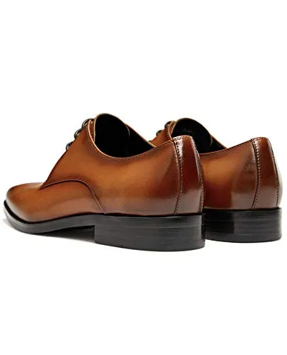 FRASOICUS Men's Dress Shoes Genuine Leather Lace Up Classic Oxford Office Shoes for Men Brown 10.5 Best Hybrid Dress Shoes