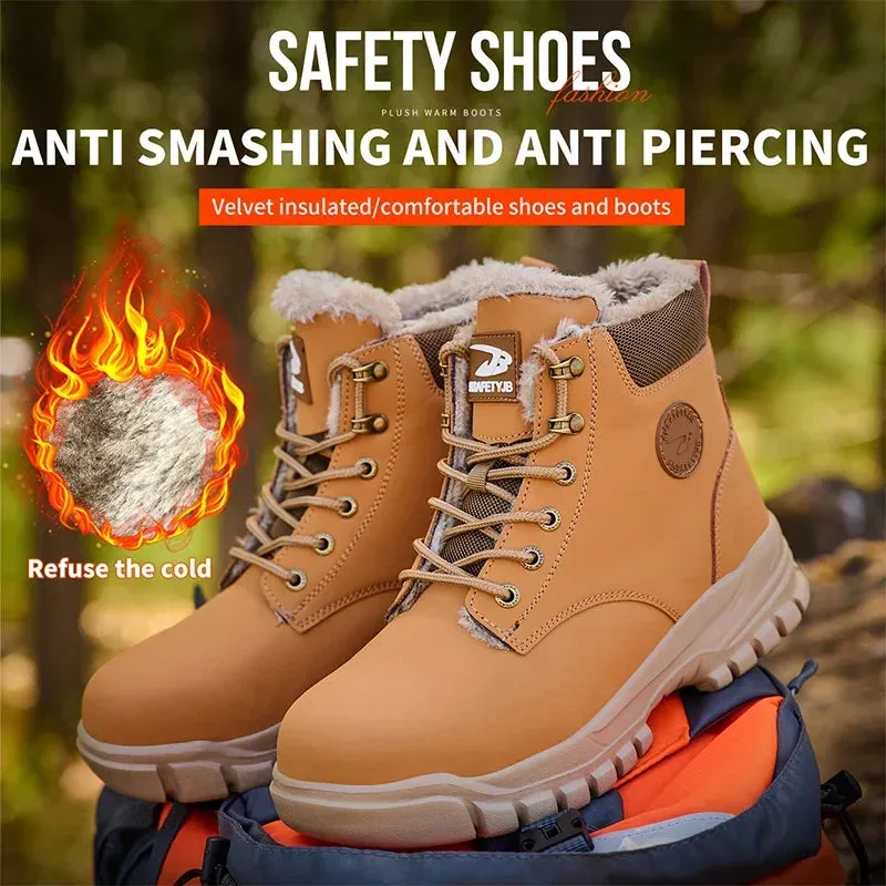 Latest 2024 Fashion Winter Warm Men Work Safety Boots Oil Resistant Work Boots