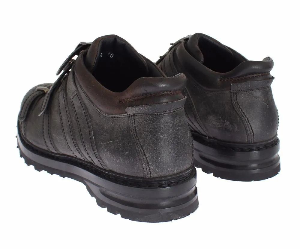 Adidas Shoe Bag Dolce & Gabbana Gray Leather Ankle Strap Shoes Boots - Size EU39-5-US6-5