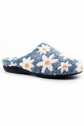 Lunar Plumeria Ladies Blue Mule Slipper KLA232 High Heel