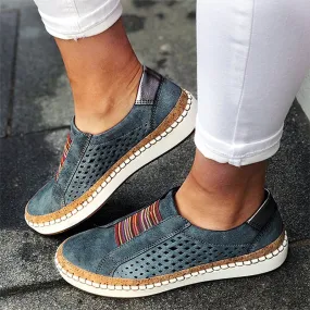 Loafers Style 2021 Women Slip on Sneakers Shallow Loafers Vulcanized Shoes Breathable Hollow Out Casual
