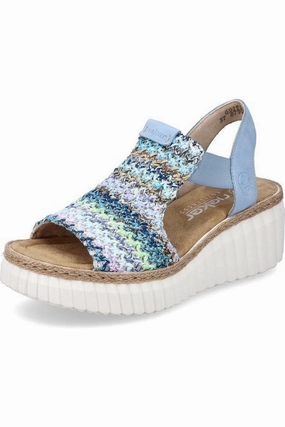 Route Walk Rieker ladies sandal 69172-91  in Blue Multi