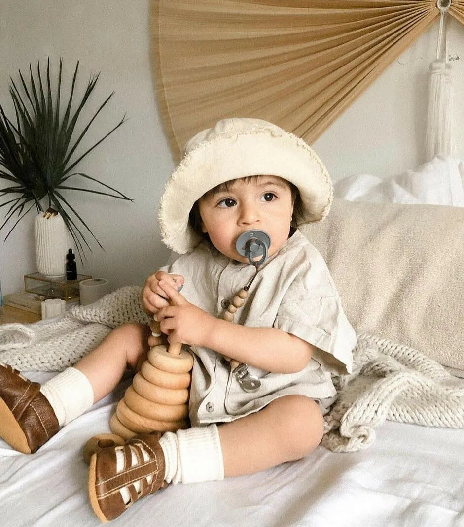 Ballerina High Heels Baby Leather  Sequoia Sandals - Oak