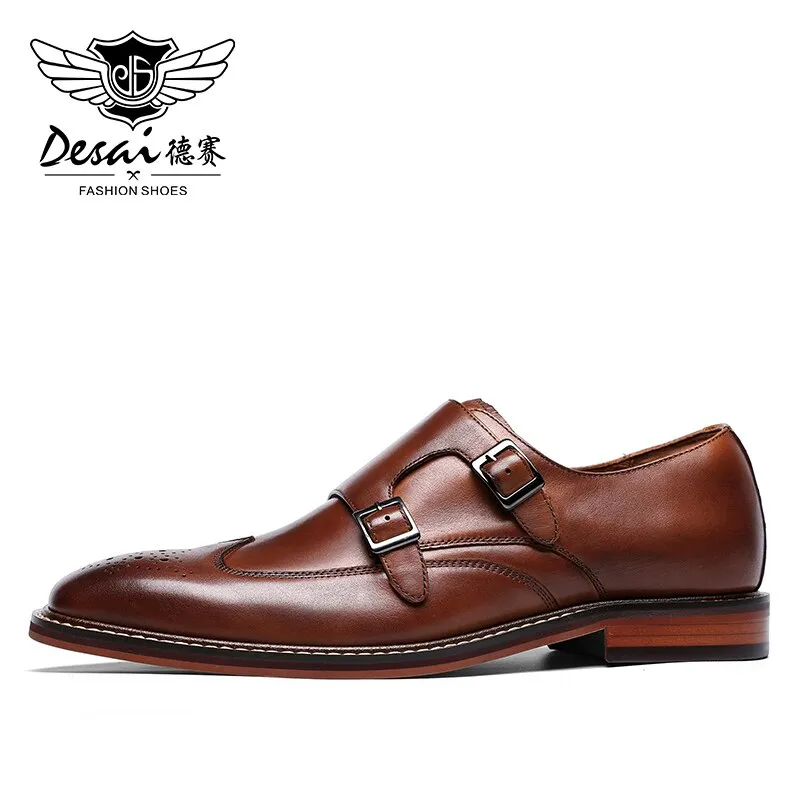 Tennis Shoes Dress Shoes Genuine Buckle Leather Handmade Dress Brogue Shoes
