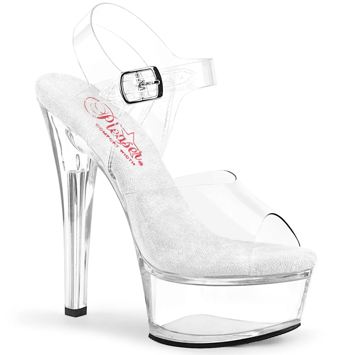 Amplifoam Asics Shoes GLEAM-608 Pleaser Clear Sexy Platform Shoes (Pole Dancing Heels)