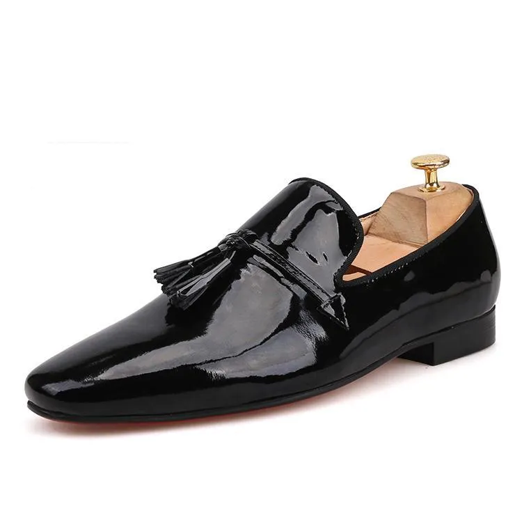 Lugged Loafers OneDrop Handmade Dress Shoes Patent Leather Party Wedding Prom Loafers