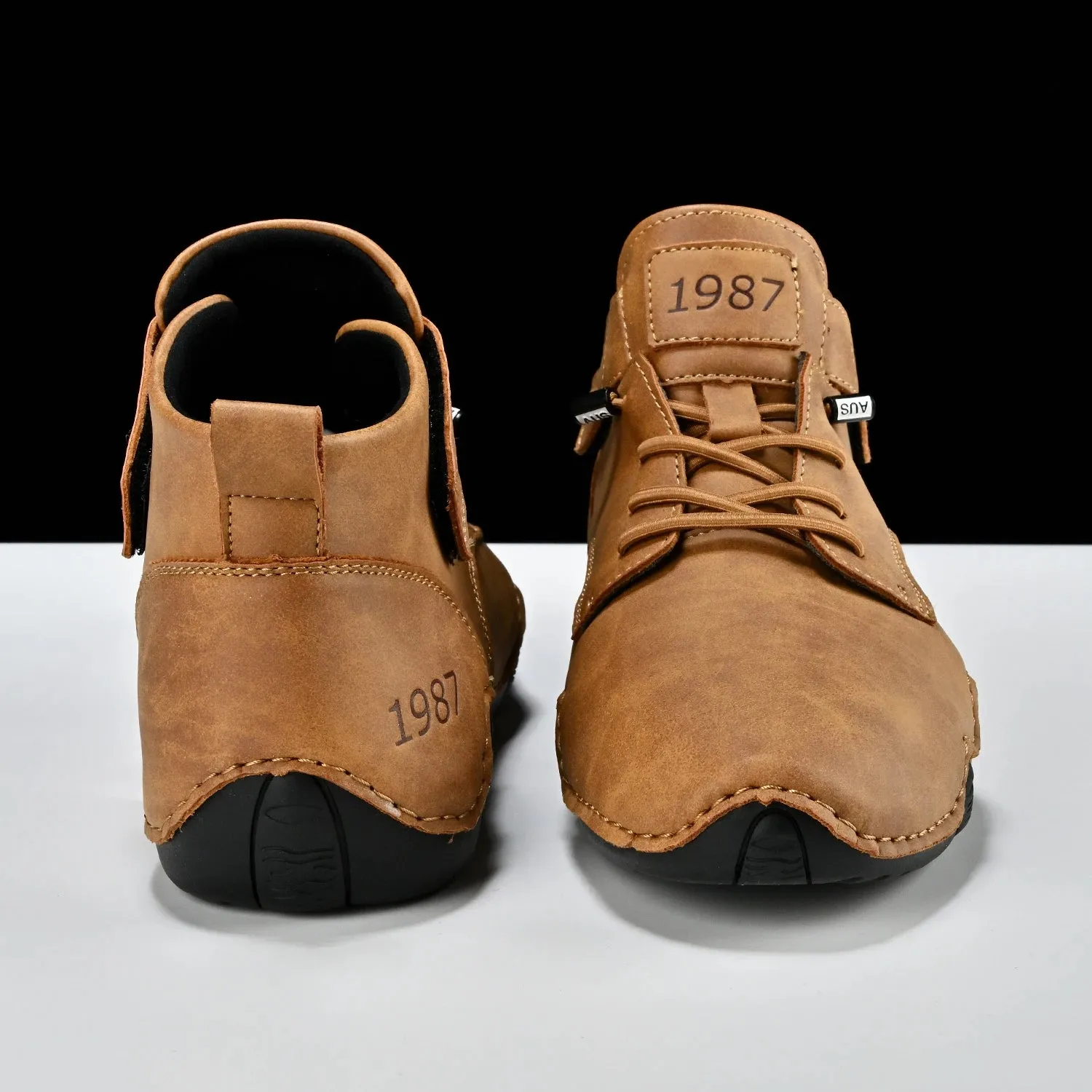 Handmade Men Soft Leather Ankle Sneakers/Work Boots/Outdoor Work Boots Ariat