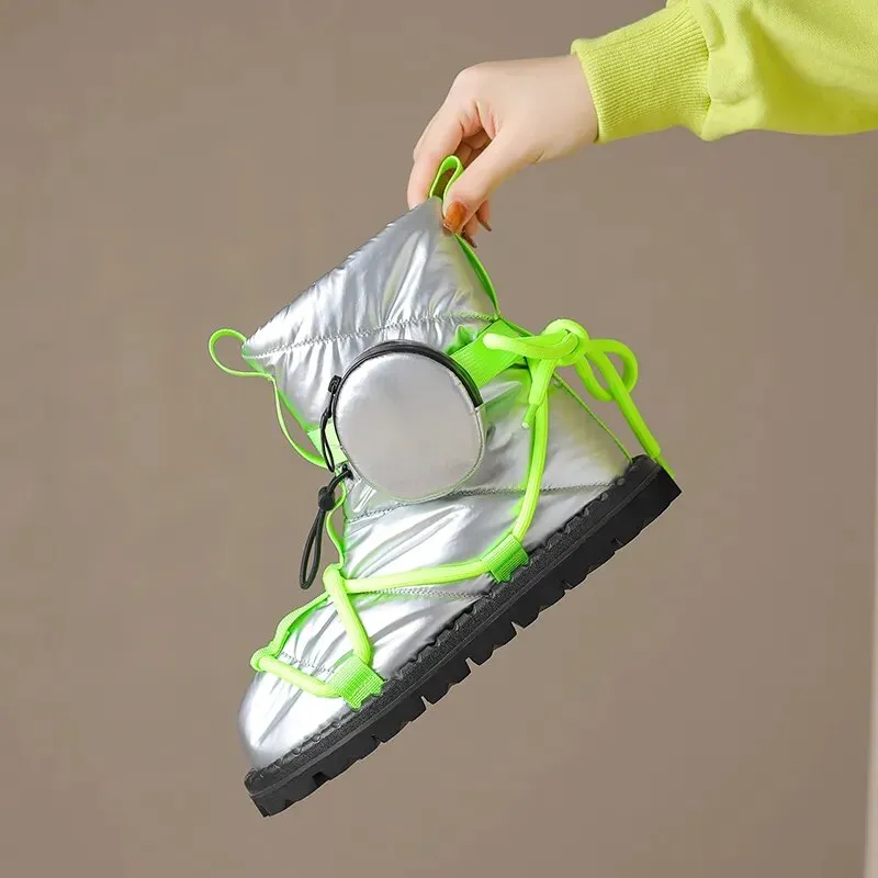 New Women Ankle Boots Fashion Design Popular Mixed Colors Female Snow Boots Platforms Winter Warm Casual Black Shoes Woman Siberian Husky Snow Boots