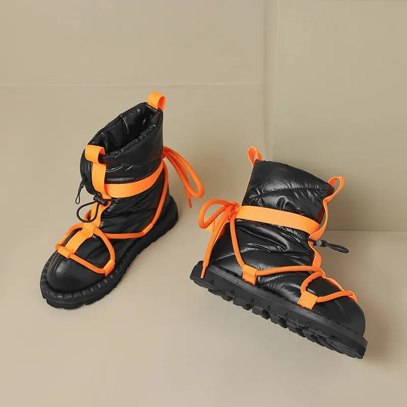 Joules Snow Boots New Women Ankle Boots Fashion Design Popular Mixed Colors Female Snow Boots Platforms Winter Warm Casual Black Shoes Woman