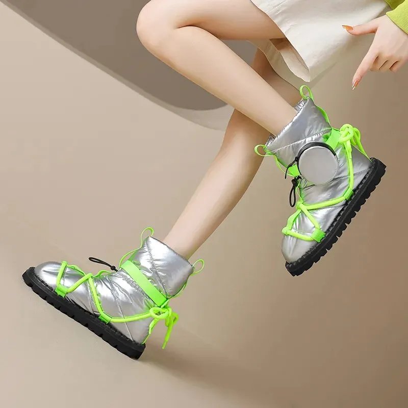 Toe Warmers Snow Boots New Women Ankle Boots Fashion Design Popular Mixed Colors Female Snow Boots Platforms Winter Warm Casual Black Shoes Woman