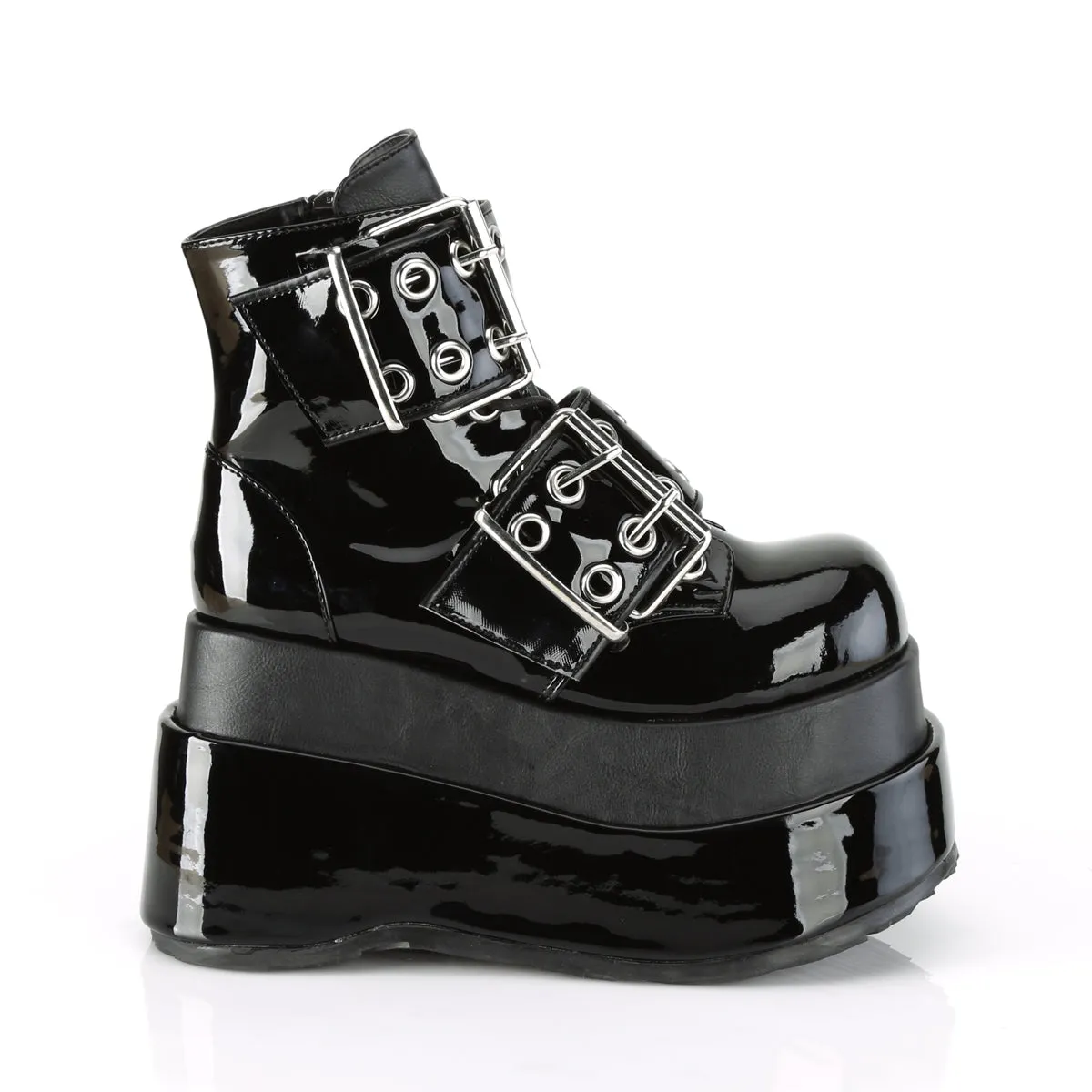 4 Inch Platform BEAR-104 Black Patent Work_boots