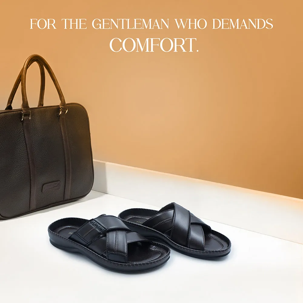 Healers Brown Casual Slippers For Men STARC-2E By Liberty Rubber Slippers