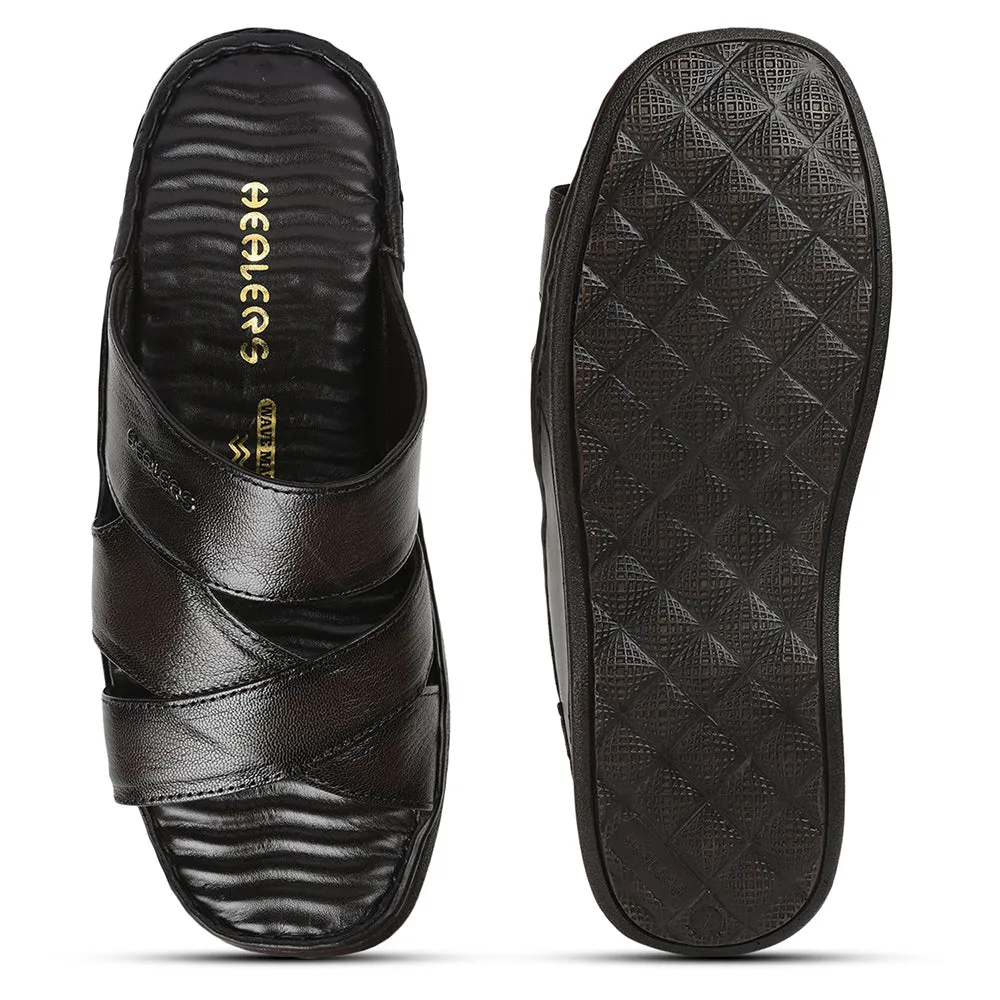 Healers By Liberty Men 2191-51 Brown Casual Slippers House Slippers With Arch Support