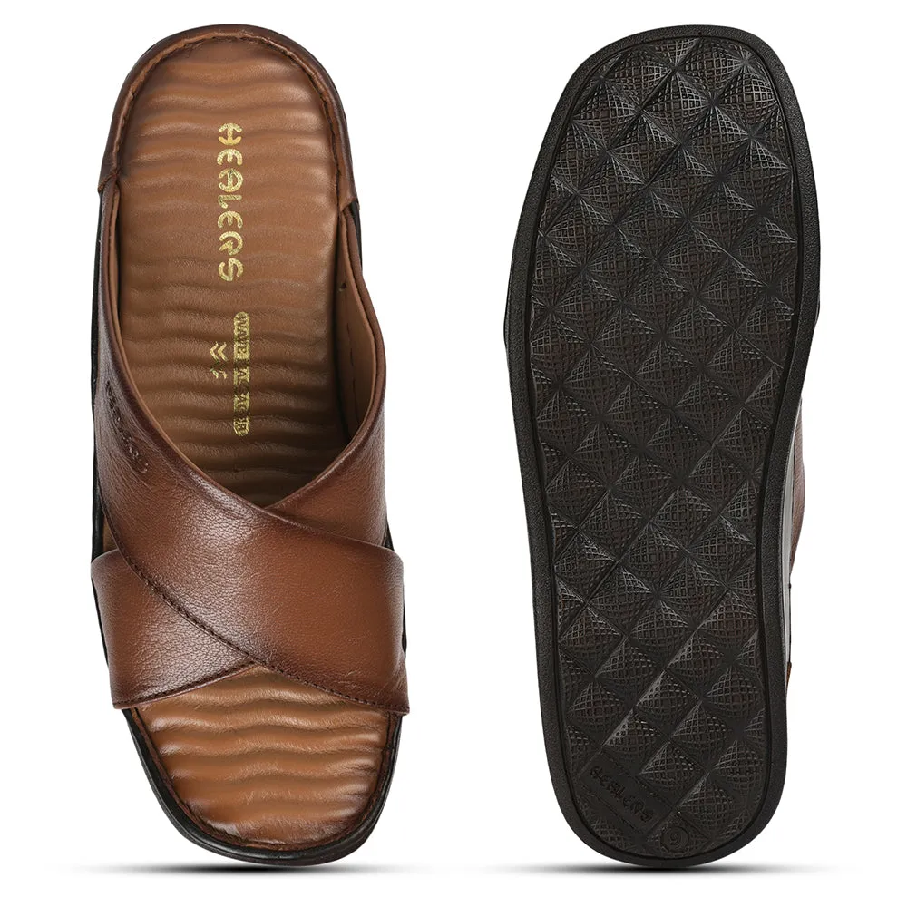 Mario Plant Slippers Healers By Liberty Men 2191-700 Tan Casual Slippers