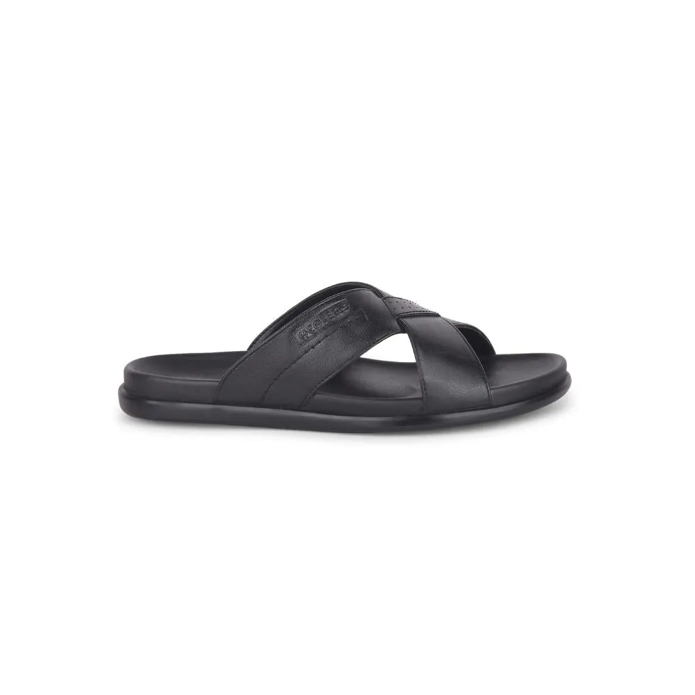 Healers Casual Black Slippers For Men LEEKS-2 By Liberty Tizzey Slippers